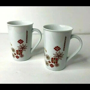 Starbucks 2 2013 Holiday “Cup Of Joy” 12oz Coffee Tea Mug 1 pair